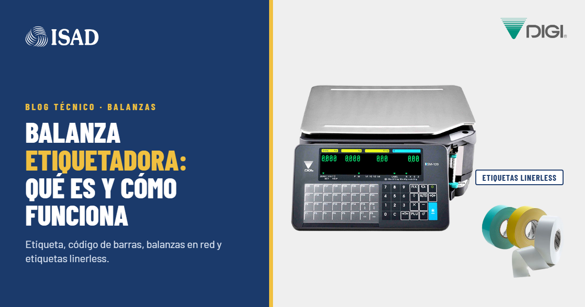 Balanza etiquetadora DIGI SM-120 y etiquetas linerless