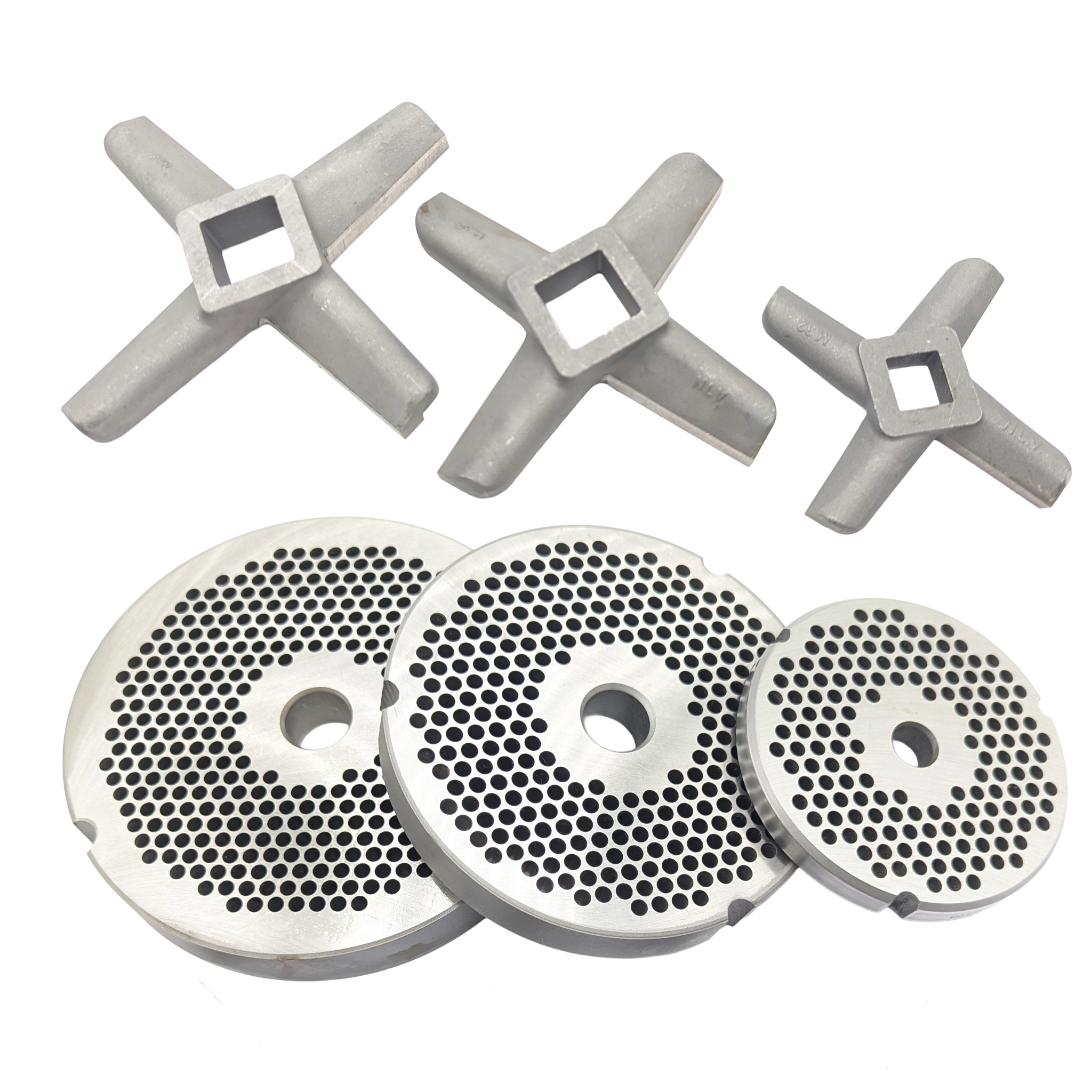 Cuchillas estrella y discos para molino de carne Chicago Saw cabezal #22, #32 y #52 — ISAD Panamá